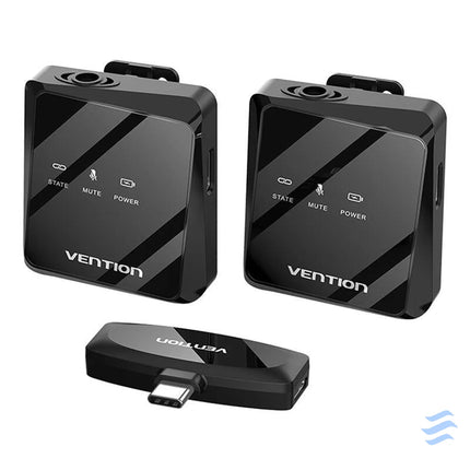 Wireless microphone x2 Vention NCBB0 USB C (black) Lavalier