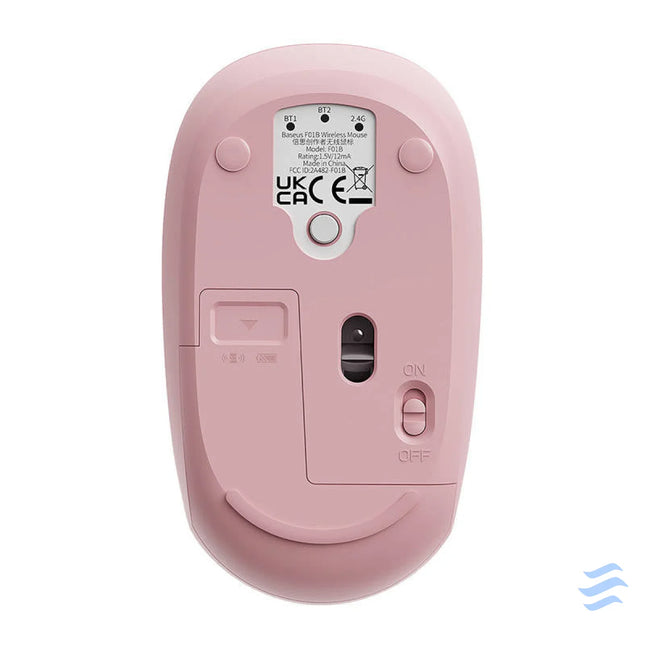 Wireless mouse Baseus F01B Tri mode 2.4G BT5.0 1600 DPI (pink) Wireless