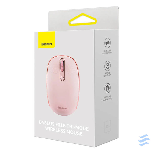 Wireless mouse Baseus F01B Tri mode 2.4G BT5.0 1600 DPI (pink) Wireless