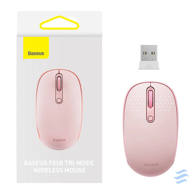 Wireless mouse Baseus F01B Tri mode 2.4G BT5.0 1600 DPI (pink) Wireless