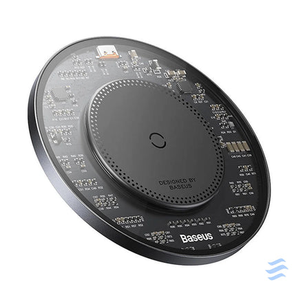 Wireless Qi inductive charger Baseus Simple 2 15W with USB C to USB C cable (black) Wireless chargers