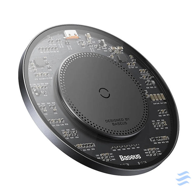 Wireless Qi inductive charger Baseus Simple 2 15W with USB C to USB C cable (black) Wireless chargers