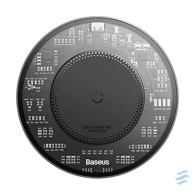 Wireless Qi inductive charger Baseus Simple 2 15W with USB C to USB C cable (black) Wireless chargers