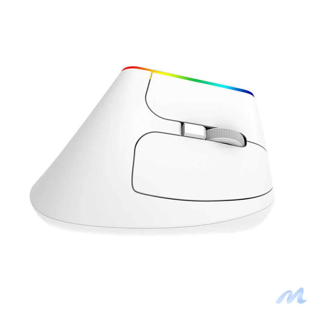Wireless Vertical Mouse Delux M618C 2.4G 1600DPI RGB (white)