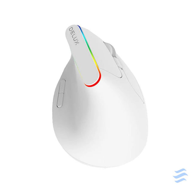 Wireless Vertical Mouse Delux M618C 2.4G 1600DPI RGB (white) Vertical mice