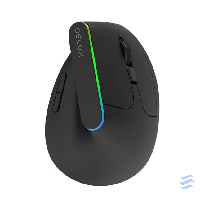 Wireless Vertical Mouse Delux M618DB BT4.0 + 2.4Ghz 4000DPI RGB Vertical mice