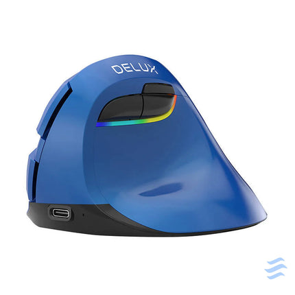 Wireless Vertical Mouse Delux M618Mini BT4.0 + 2.4Ghz 4000DPI RGB (blue) Vertical mice
