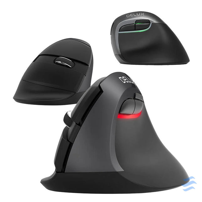 Wireless Vertical Mouse Delux M618Mini DB BT + 2.4G 2400DPI (black) Vertical mice