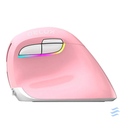 Wireless Vertical Mouse Delux M618Mini DB BT + 2.4G 2400DPI (pink) Vertical mice