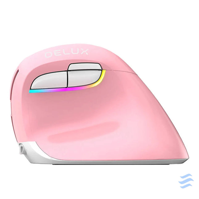 Wireless Vertical Mouse Delux M618Mini DB BT + 2.4G 2400DPI (pink) Vertical mice