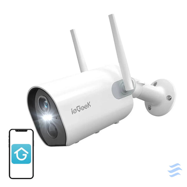 Wireless WiFi outdoor camera ieGeek ZS GX2S white 5200mAh IP cameras